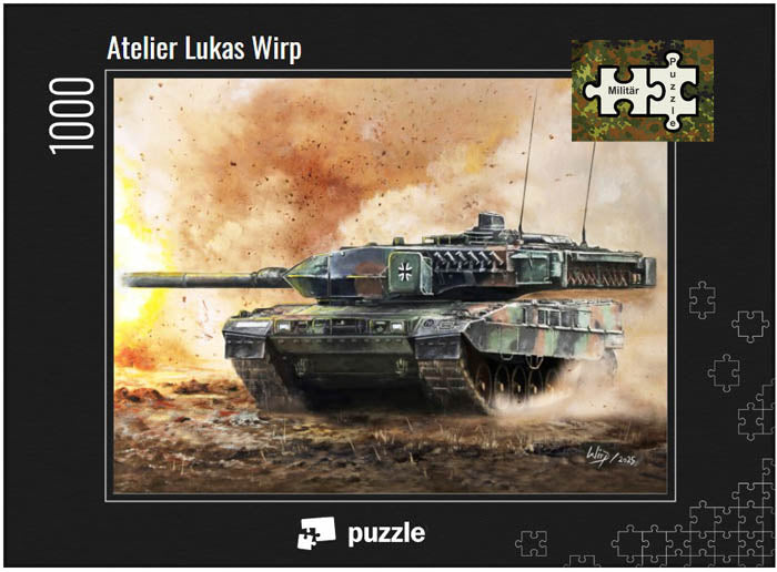 Militär Puzzle Kampfpanzer Leopard 2 schiesst