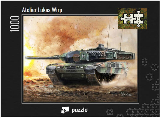 Militär Puzzle Kampfpanzer Leopard 2 schiesst