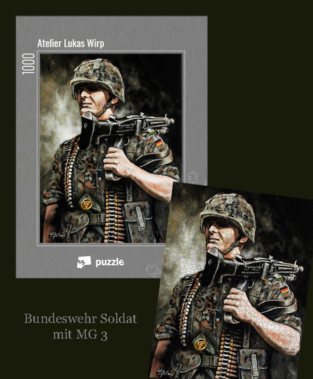 Puzzle eines Bundeswehr MG Schützen
