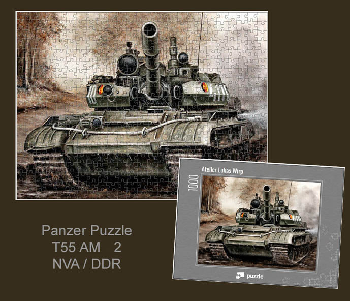 Militär Puzzle DDR Panzer T 55